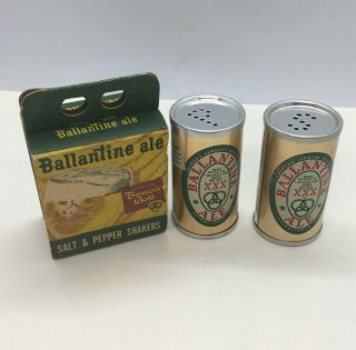 Ballantine Beer & Ale Advertising Salt & Pepper Shakers Vintage Old Stock