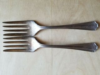 2 Antique Vintage Collectible Forks 6 " Simeon L&george H Rogers Co Silver Plated