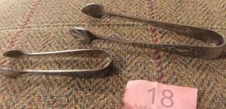 2 Vintage Ornate Sugar Tongs By Potter A1 & Epns