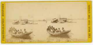 Civil War - Double Turretted Monitor Onondaga,  On The James River,  Brady Neg