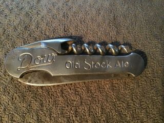 Beer Advertising Old Stock Ale Dow Ale Folding Pocket Knife Bottle Opener