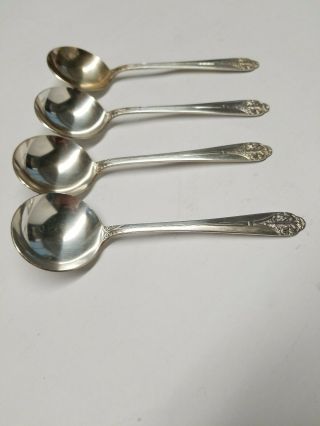 Claudia Silver Plate Plate Usa Set Of 4 Soup Spoons 5 - 1/4 " Replacements