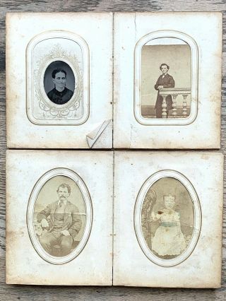 Wilmington Del 1860 - 70s Cdv Tintype Murry Family 31 Photos Album Dwarf Twins ?