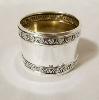 Vintage German 800 Silver Napkin Ring Gebruder Kuhn