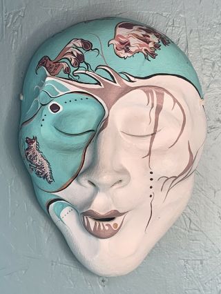 By Janelle Gilley Porcelain Mask " Dreamspeaker " Native American Shawnee Wyandot