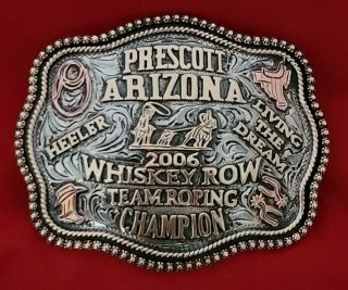 2006 Vintage Rodeo Trophy Belt Buckle Prescott Arizona Calf Roping Champion 355