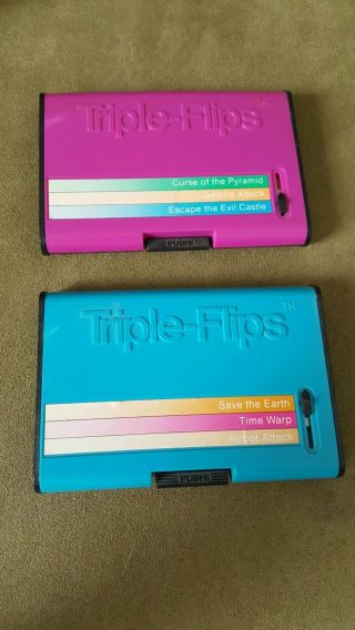 Vintage Takara Triple Flips 3 - In - 1 Travel Game 2 & 4 Monsters 1981