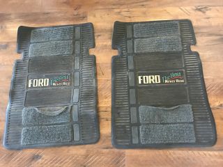 Vintage Set Of 2 Ford The Best Never Rest Rubber Floor Decoration Or Restoration