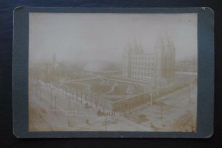 Mormon Temple Block,  Salt Lake City,  Early Cabinet Card Photograph