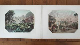 c.  1890 ' s LACQUER PHOTO ALBUM JAPAN 99 PRINTS VIEWS and PEOPLE 2