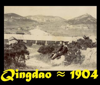 China Qingdao Tsingtau 青島市 Good Overview Artillery Camp Orig.  Photo ≈ 1904