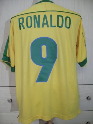 Ronaldo Lima Brazil World Cup 1998 Soccer Jersey Football Shirt M Vtg Camiseta