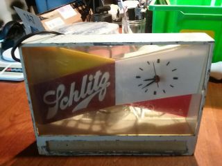 Vintage Schlitz Beer Lighted Counter Top Sign Clock