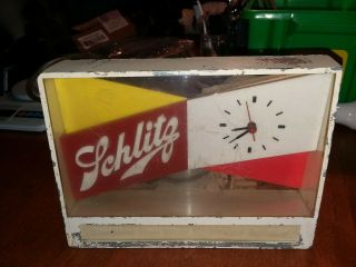 Vintage Schlitz Beer Lighted Counter top Sign Clock 2