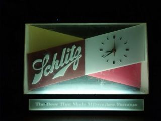 Vintage Schlitz Beer Lighted Counter top Sign Clock 3