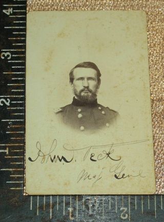 Rare Signed Cdv Civil War Major General John James Peck