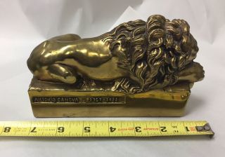 Vintage Antonio Canova 1757 - 1822 Brass/bronze? Lion Bookends,