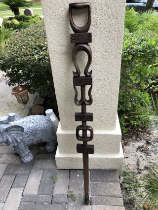 Omega Psi Phi Fraternity Hand Carved Wooden Show/walking Staff
