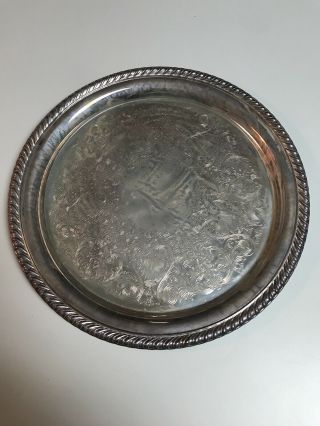 W.  M.  Rogers 870 Silver Plated Round Serving Tray 10.  25 " (ff)