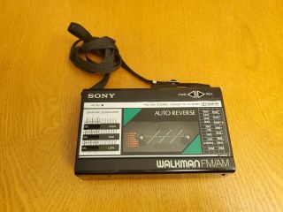 Vintage Sony Walkman Fm/am Stereo Cassette Player Wm - F18 Great Small Crack