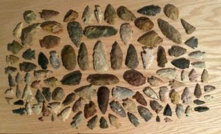 100 Points,  Blades,  Scrapers & Pre - Forms Native American Arrowhead Artifacts