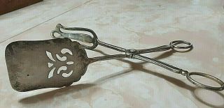 E.  P.  Zinc Silver Plated Tongs Made In Italy