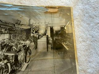 1915 Snapshot Photo Indian Motorcycle And Hallet & Davis Piano Dealer Boston,  Ma