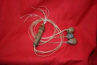 Artifact Bolo Weights Strung With Artifact Drag Handle St.  Lawrence Island