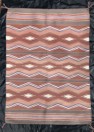 Navajo Weaving Blanket Rug Natural Pastels Gorgeous Wide Ruins Pattern And Color