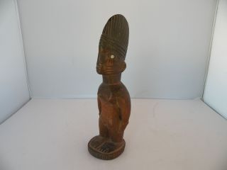 Yoruba Tribe Wood Carving,  Statue,  Sculpture,  Figure African Folk Art,  Nail Eyes