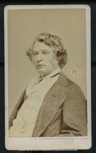 Vintage Civil War Politician Abolitionist: Charles Sumner Cdv Brady 1860 - 70s
