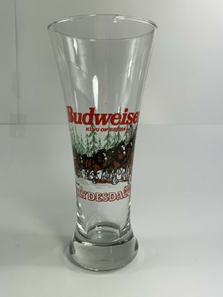 Vintage Budweiser Clydesdale Holiday 1989 Winter Beer Pilsner Drinking Glass