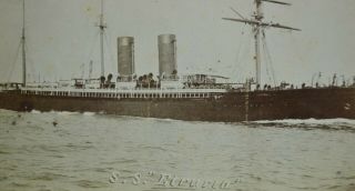 1890s Cabinet Card Photo RMS Etruria Cunard Ocean Liner Ship Winston Churchill 2