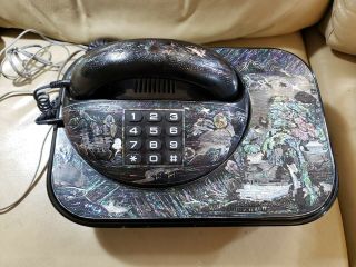 Korean Black Lacquer And Mother Of Pearl Inlayed Phone