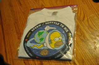 Vintage The Simpsons - Homer Simpson " Sperm Shuttle To Mir " T - Shirt=xl / 1997