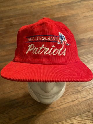 Vintage England Patriots Corduroy Snapback Hat Baseball Cap