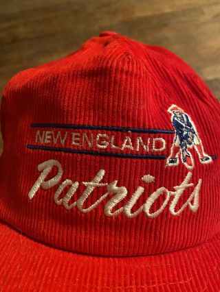 Vintage England Patriots Corduroy Snapback Hat Baseball Cap 2
