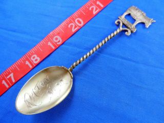 Raton Mexico Prospector Antique Sterling Silver Figural Souvenir Spoon