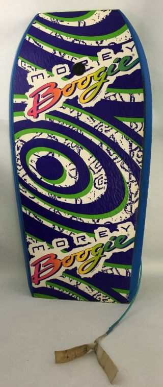 Vtg 41” Morey Boogie Body Board Top Green,  Multi Color Plastic Bottom