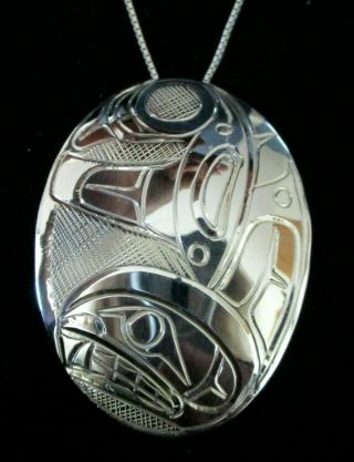 Sterling Silver Orca Pendant Pacific Northwest Coast First Nation,  Killer Whale