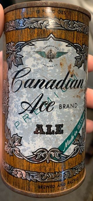 Vintage Canadian Ace Ale Flat Top Beer Can Brewing Chicago Illinois Flattop 12oz