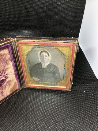 Case With Sixth Plate Ambrotype Of A Older Woman Civil War Era?