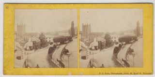 Worcestershire Stereoview - Malvern And A View At The Top Of Town By F.  C.  Earl