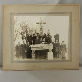 Antique Cabinet Photo Open Casket Post Mortem Funeral Sheboygan Wisconsin