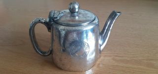 Antique Walker And Hall 1/2 Pint Silver Plate Teapot,  For Cawdor Hotel N.  C Emlyn