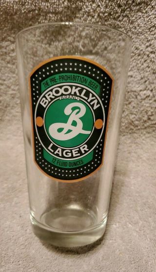 Brooklyn Lager Pre Prohibition Micro Pint Beer Glass Brewery Brewing