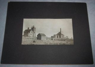 Two Harbors Minnesota Lighthouse Antique Photograph Over 100 Years Old