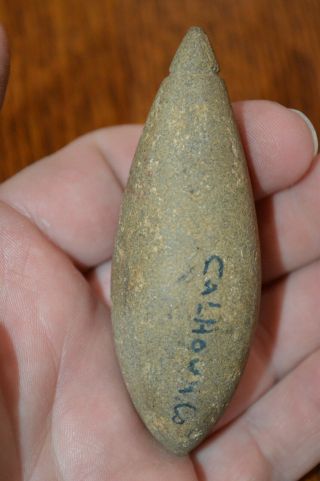 Archaic Grooved Snyder Style Plummet Calhoun Co,  Illinois 3.  25 X 1 Ex.  Waters