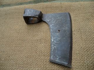 ANTIQUE VINTAGE GOOSEWING HEWING CARPENTER ' S SIDE AXE COOPERS HAND FORGED 2