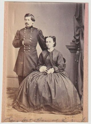 General George & Mrs.  Georgiana H.  Mcclellan 1860s Civil War Cdv Photo